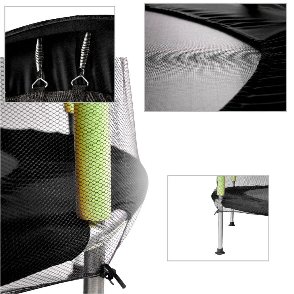 Trambulina pentru copii cu plasa de protectie, diametru 140 cm, 150 kg, verde