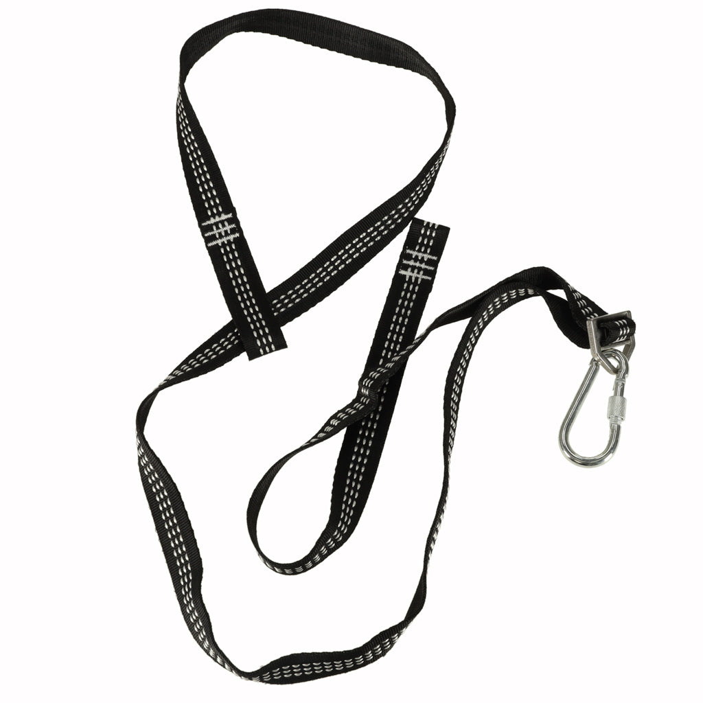 Set prindere hamace si leagane, cu 2 chingi rezistente de 2 m si 2 carabiniere, maxim 300 kg, negru
