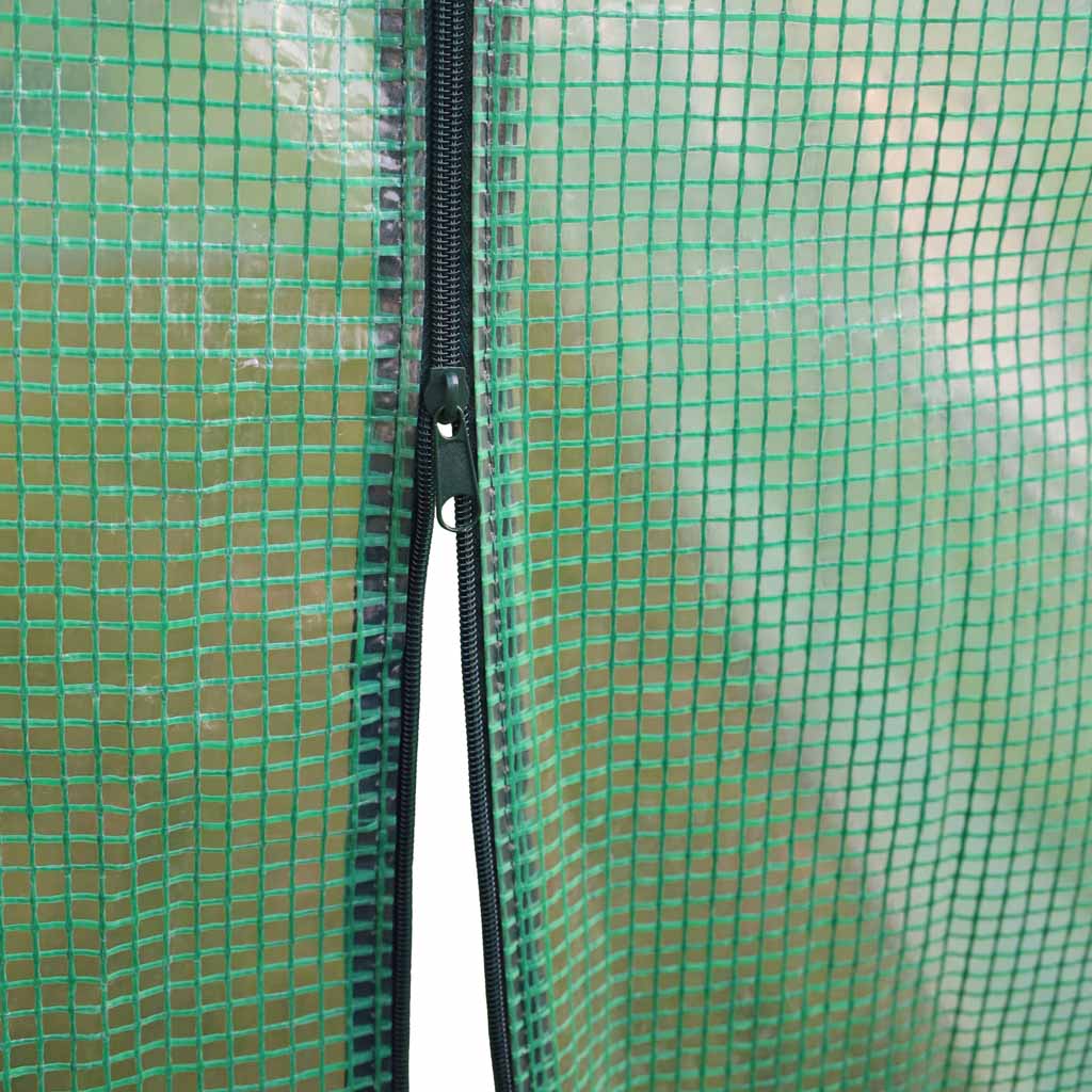 Sera gradina 400x300x200 cm, 8 ferestre cu plasa, usa cu fermoar, folie armata PE 130g/m², verde