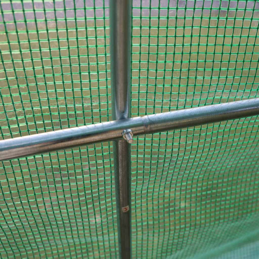 Sera gradina 400x300x200 cm, 8 ferestre cu plasa, usa cu fermoar, folie armata PE 130g/m², verde
