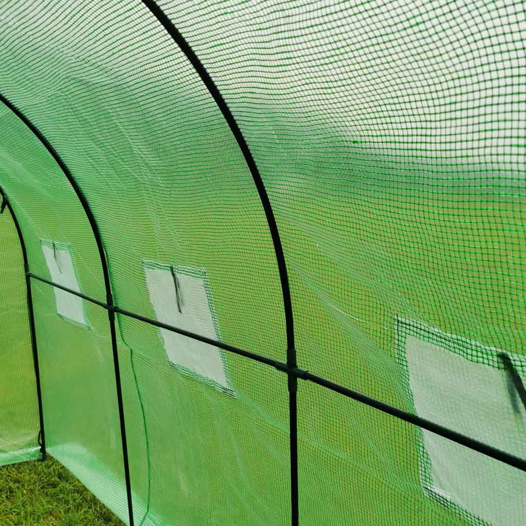 Sera gradina 300x200x200 cm, 6 ferestre, usa cu fermoar, folie PE 130g/m², verde