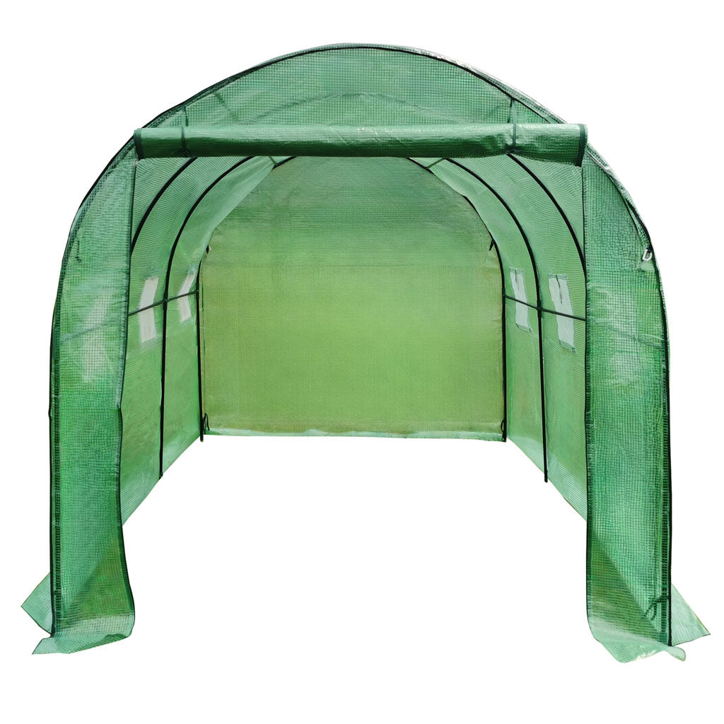 Sera gradina 300x200x200 cm, 6 ferestre, usa cu fermoar, folie PE 130g/m², verde