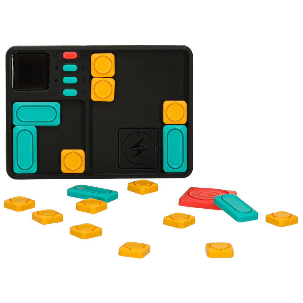 Joc logic magnetic 500 provocari, cu piese glisante si 7 niveluri, ABS, 18x13 cm, pentru copii 6+