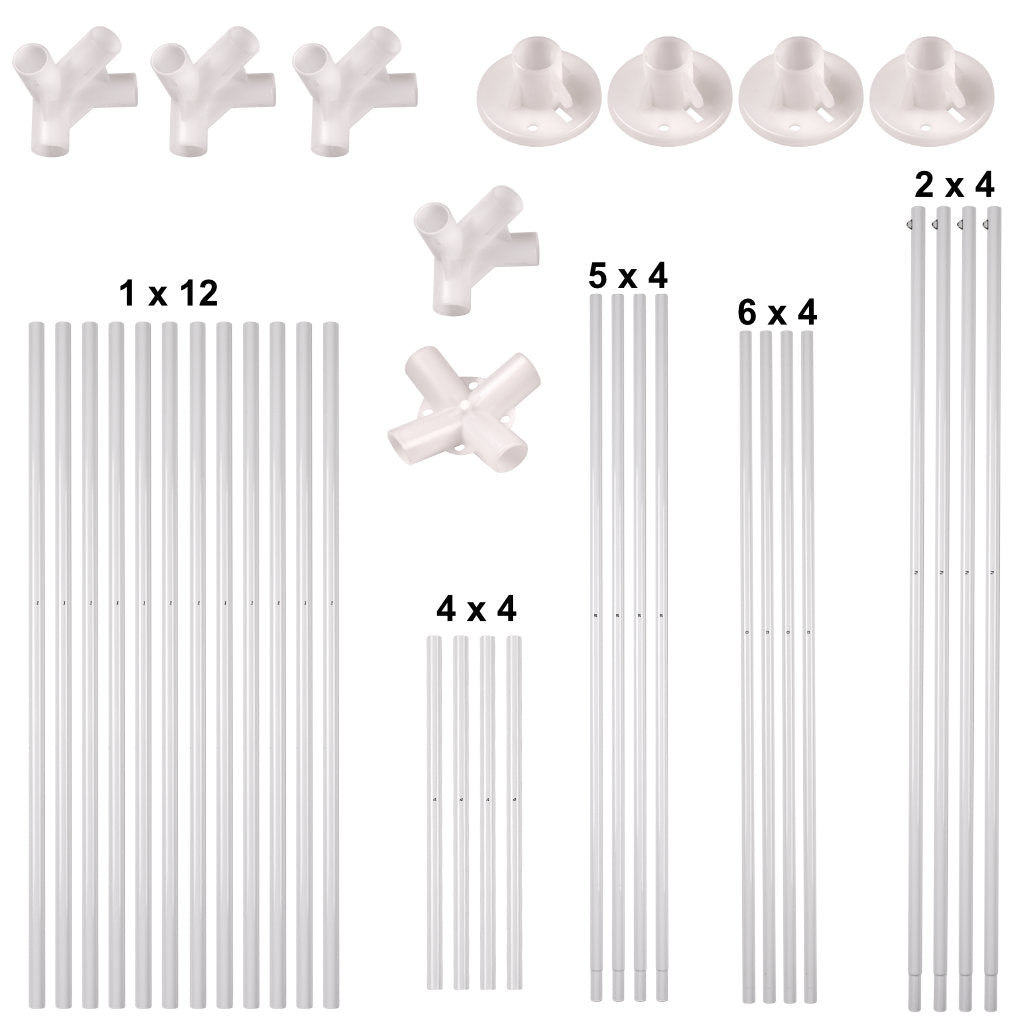 Pavilion gradina 300x300x255 cm, structura metalica cu 4 picioare, acoperis PE 90g/mp, alb