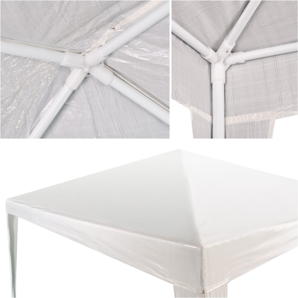 Pavilion gradina 300x300x255 cm, structura metalica cu 4 picioare, acoperis PE 90g/mp, alb