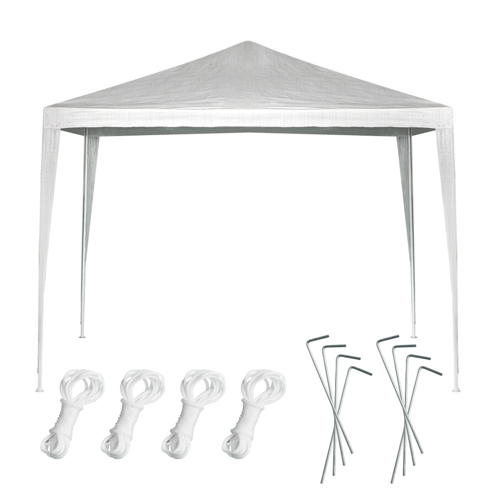 Pavilion gradina 300x300x255 cm, structura metalica cu 4 picioare, acoperis PE 90g/mp, alb