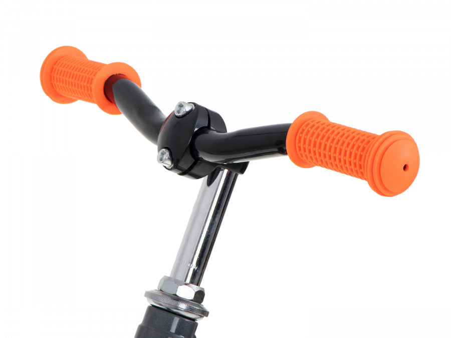 Bicicleta fara pedale LEO pentru copii 12", cadru otel, roti gonflabile cu camera, reglabila 52–60 cm, gri