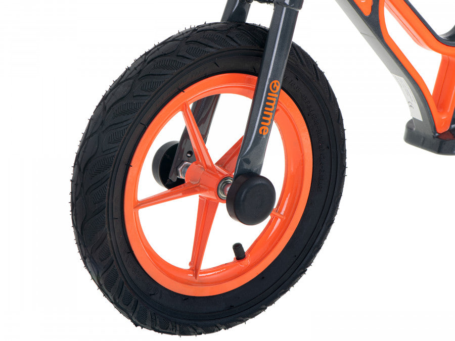 Bicicleta fara pedale LEO pentru copii 12", cadru otel, roti gonflabile cu camera, reglabila 52–60 cm, gri