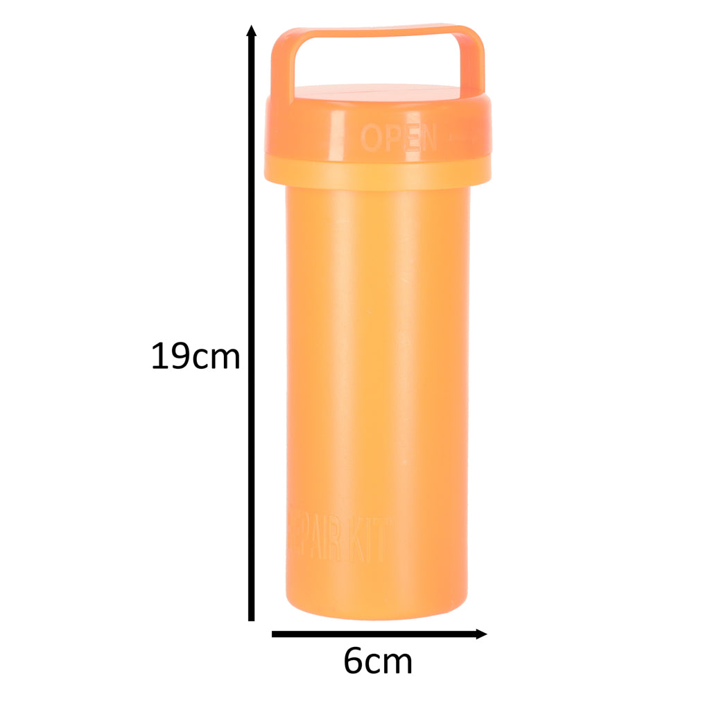 Set reparatie SUP cu 4 plasturi, 2 tuburi adeziv si perii aplicare, in cutie din plastic