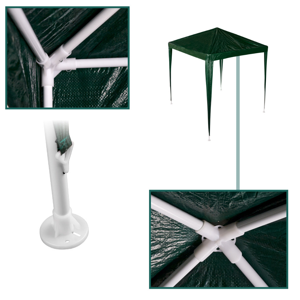 Pavilion gradina 200x200x240 cm, structura metalica, acoperis PE 90g/mp, verde