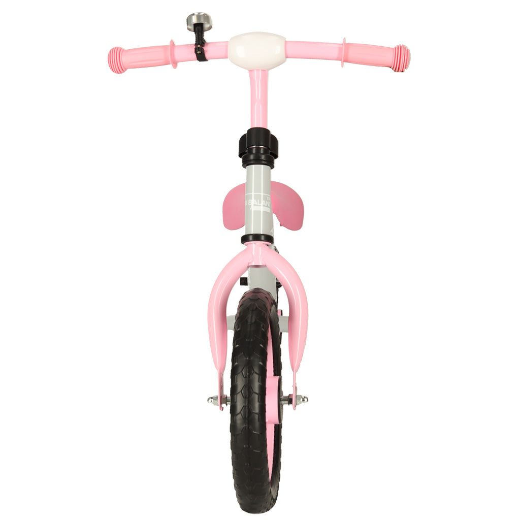 Bicicleta fara pedale pentru copii 80x40x57 cm, reglabila, roti din spuma, 1.8 kg, gri roz
