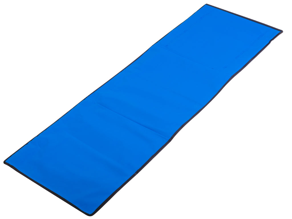 Sezlong pliabil cu spatar pentru plaja, material impermeabil, 150x47 cm, albastru inchis