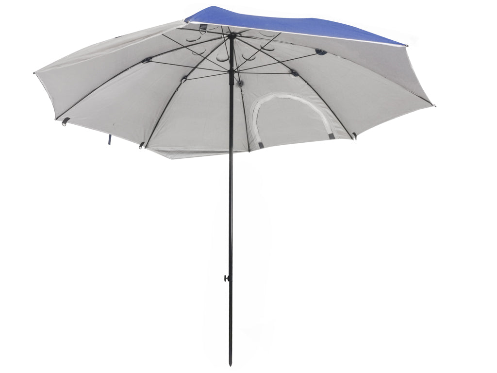 Umbrela de plaja tip cort, 240x230 cm – protectie solara, antivant, pliabila, cu husa