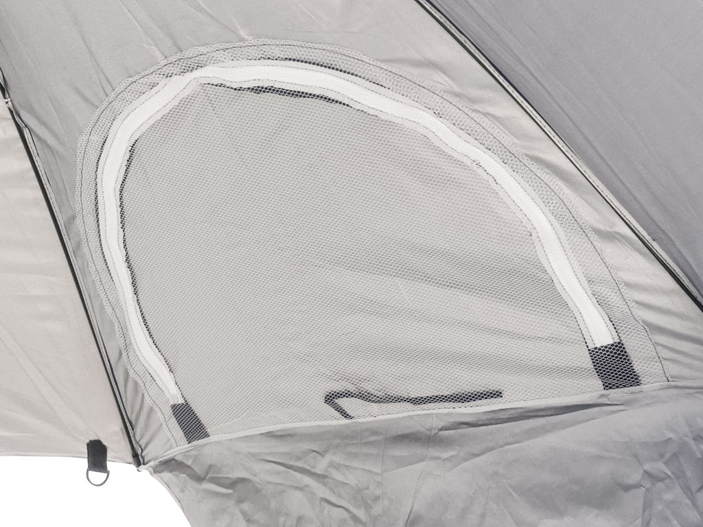 Umbrela de plaja tip cort, 240x230 cm – protectie solara, antivant, pliabila, cu husa