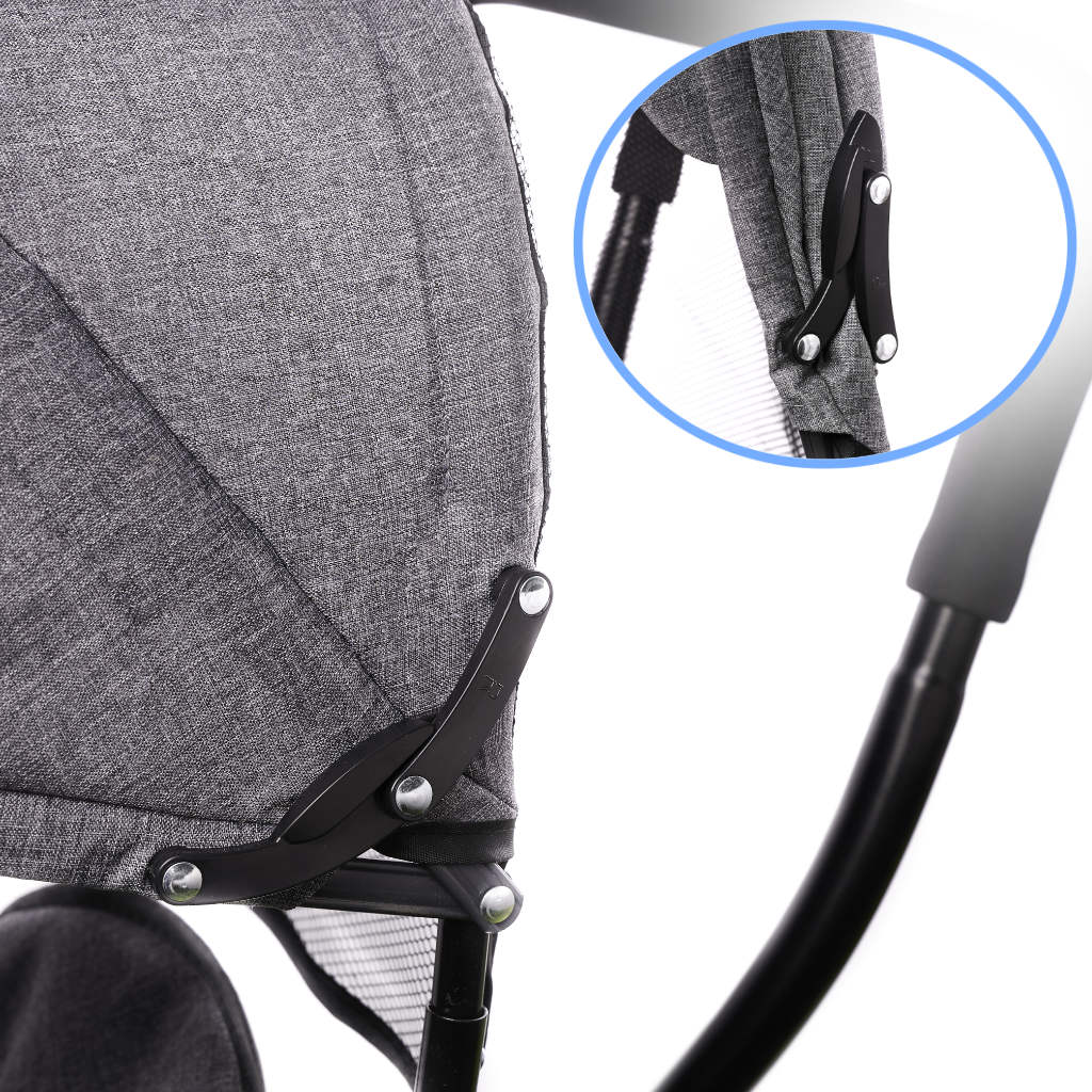 Tricicleta 3in1 105x52x94 cm, cu sezut rotativ 360°, roti fara aer, copertina reglabila, gri