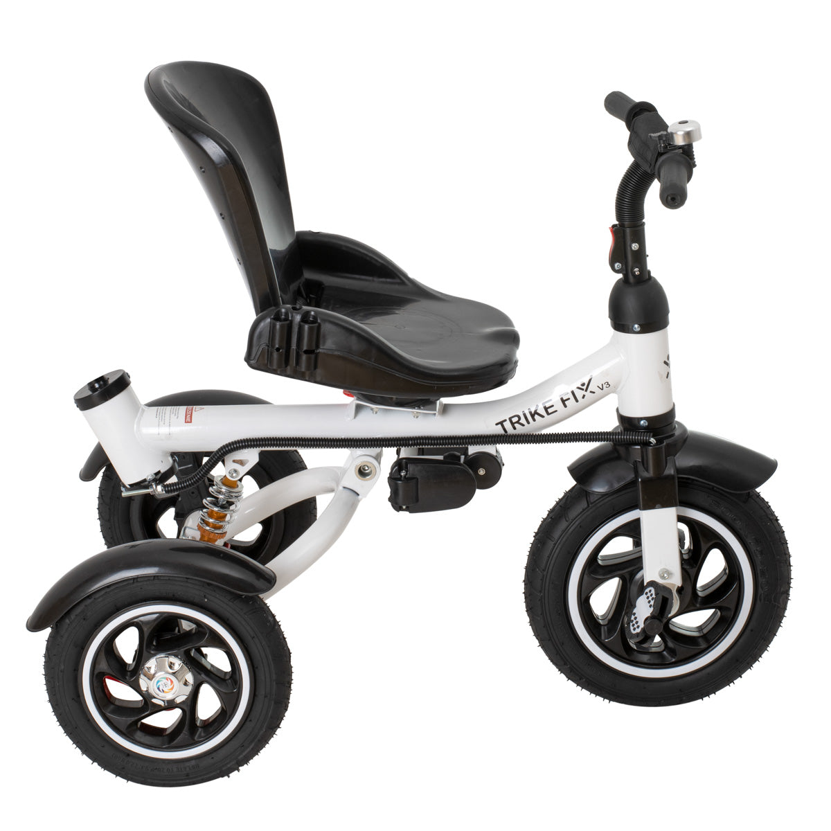 Tricicleta 3in1 105x52x94 cm, sezut rotativ 360°, roti fara aer, copertina reglabila, negru