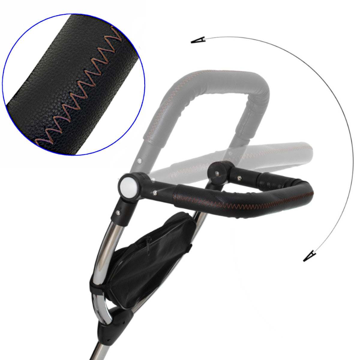 Tricicleta 3in1 105x52x94 cm, sezut rotativ 360°, roti fara aer, copertina reglabila, gri