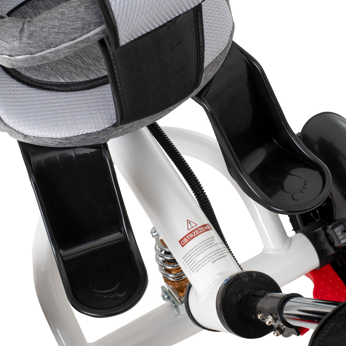 Tricicleta 3in1 105x52x94 cm, sezut rotativ 360°, roti fara aer, copertina reglabila, gri