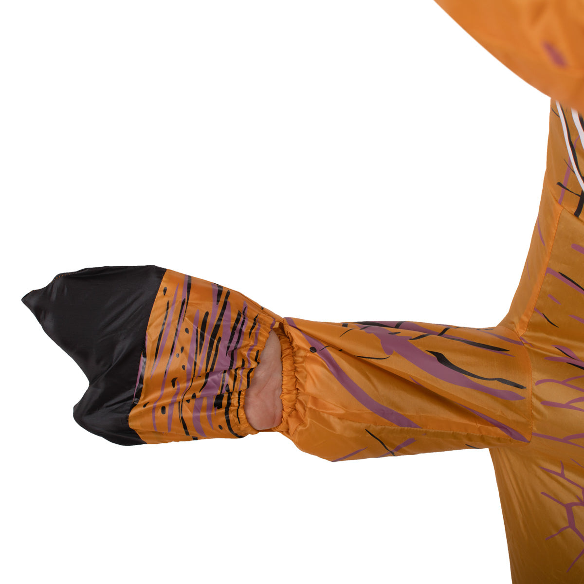 Costum dinozaur T-Rex gonflabil, cu ventilator si fermoar frontal, marime universala 150–190 cm, maro