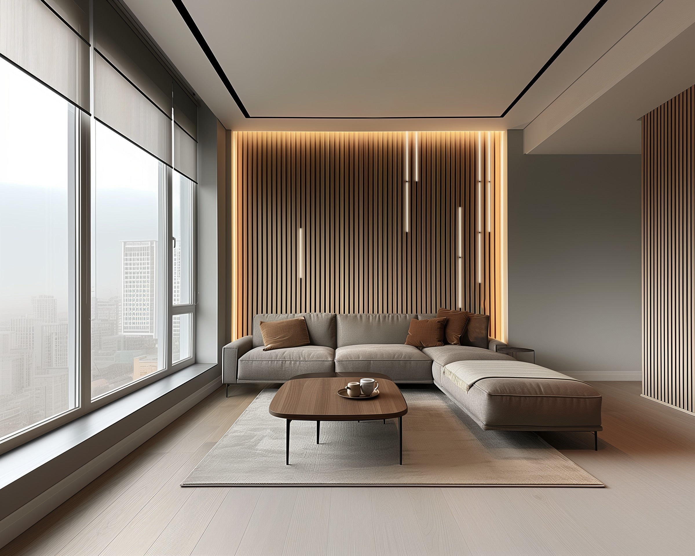 Set iluminare led pentru riflaje MDF, varianta IV, 1 lampa x 2 metri, 520 lm, 5.6W, telecomanda