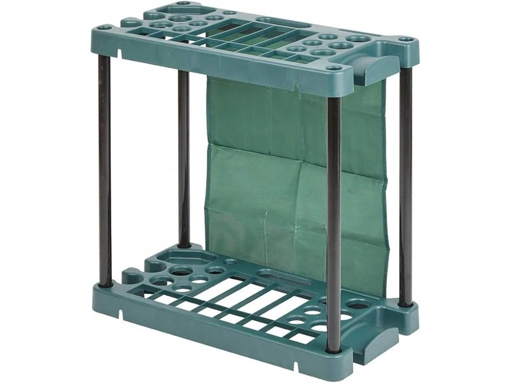 Organizator suport compact pentru unelte de gradina, cu buzunare, cadru metalic, 58x31x60 cm