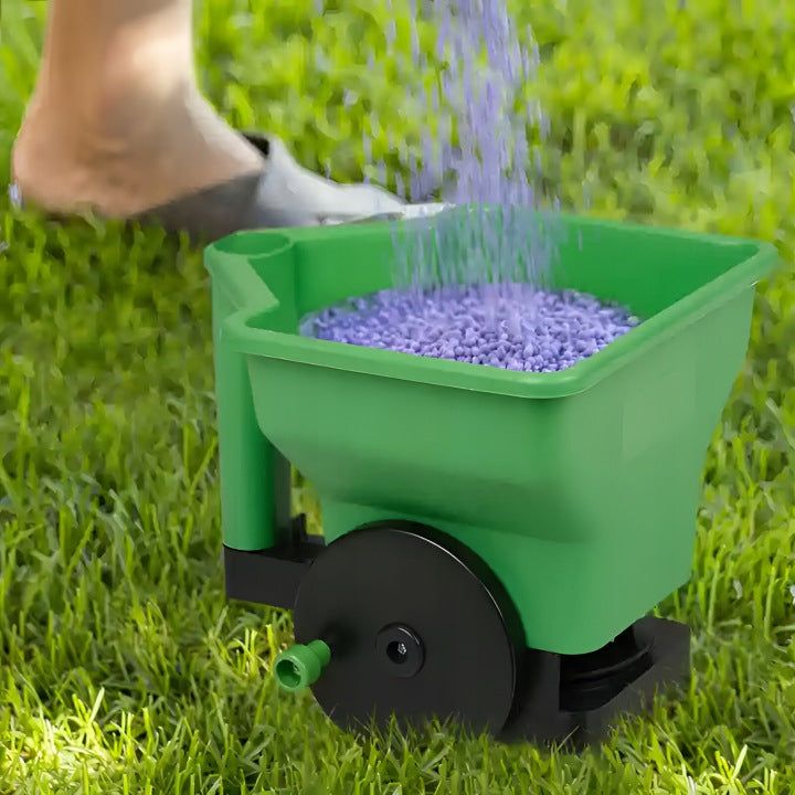 Semanatoare manuala gradina pentru seminte si ingrasamant cu reglaj dozare, capacitate 3 l, verde