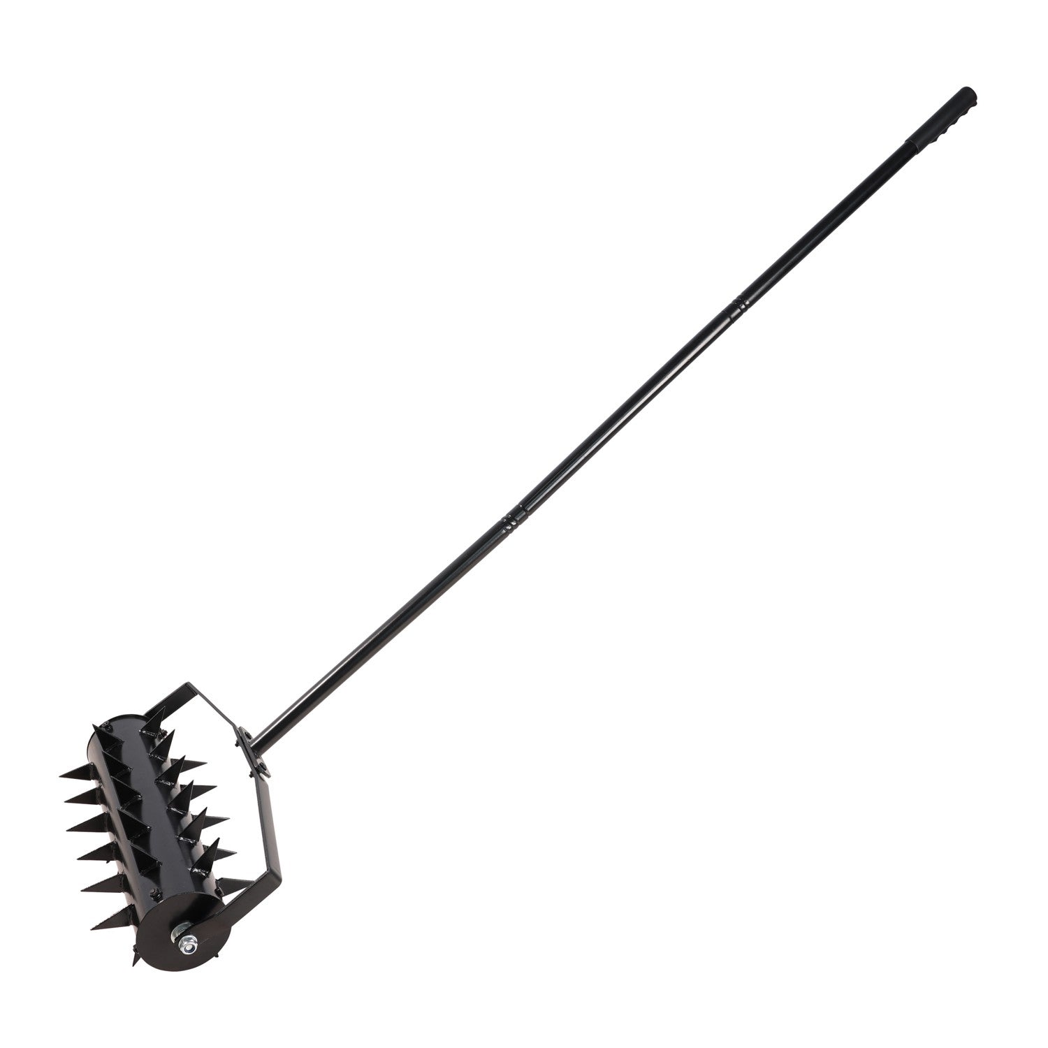 Aerator manual gazon cu roti si tepi pentru afanarea solului, constructie metalica, inaltime 148 cm, latime lucru 40 cm