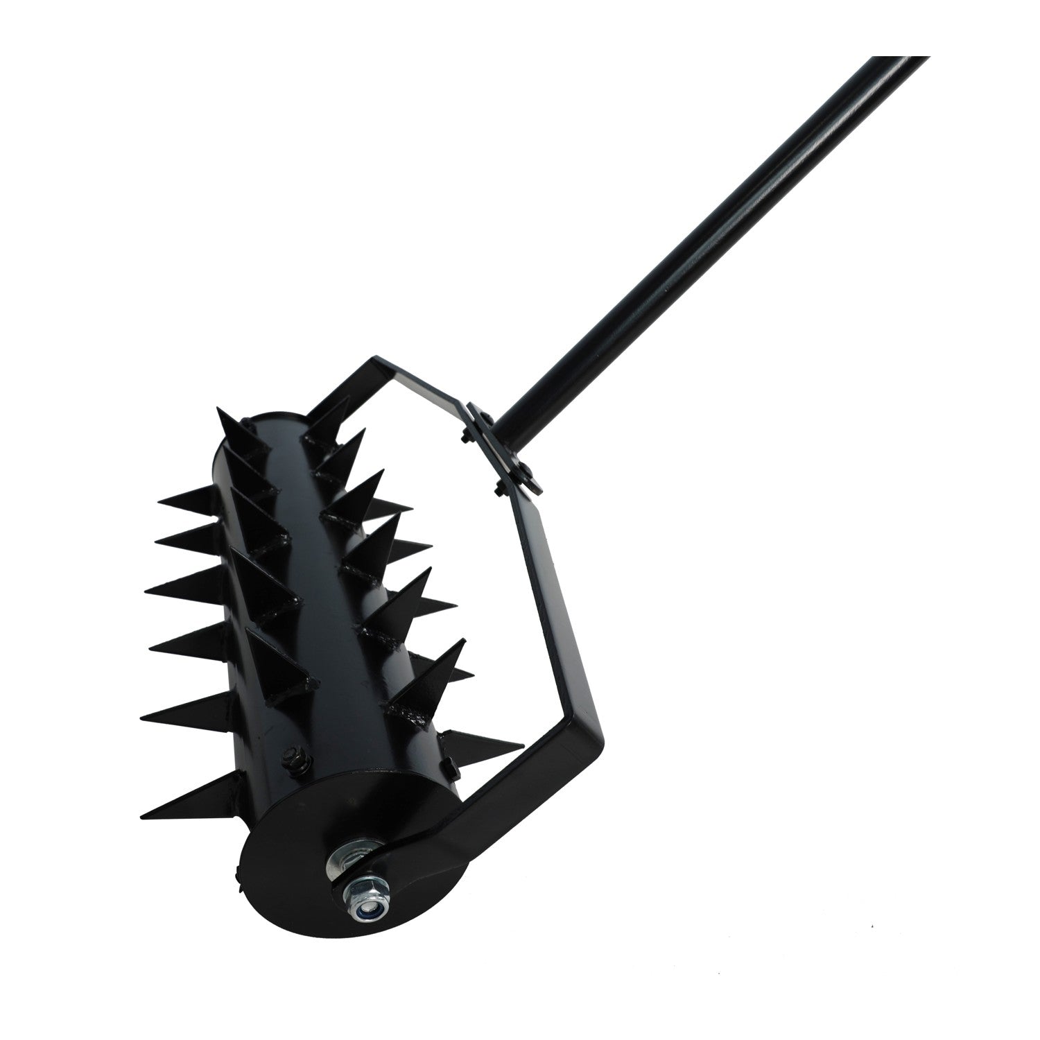 Aerator manual gazon cu roti si tepi pentru afanarea solului, constructie metalica, inaltime 148 cm, latime lucru 40 cm