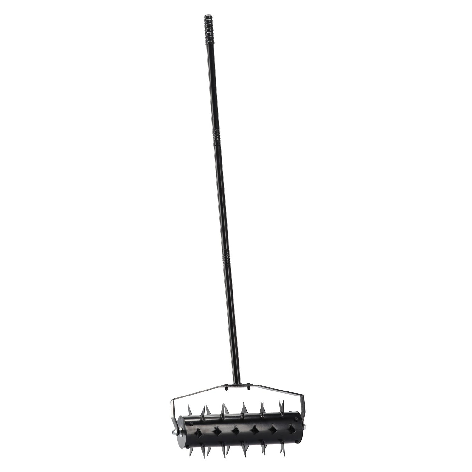 Aerator manual gazon cu roti si tepi pentru afanarea solului, constructie metalica, inaltime 148 cm, latime lucru 40 cm