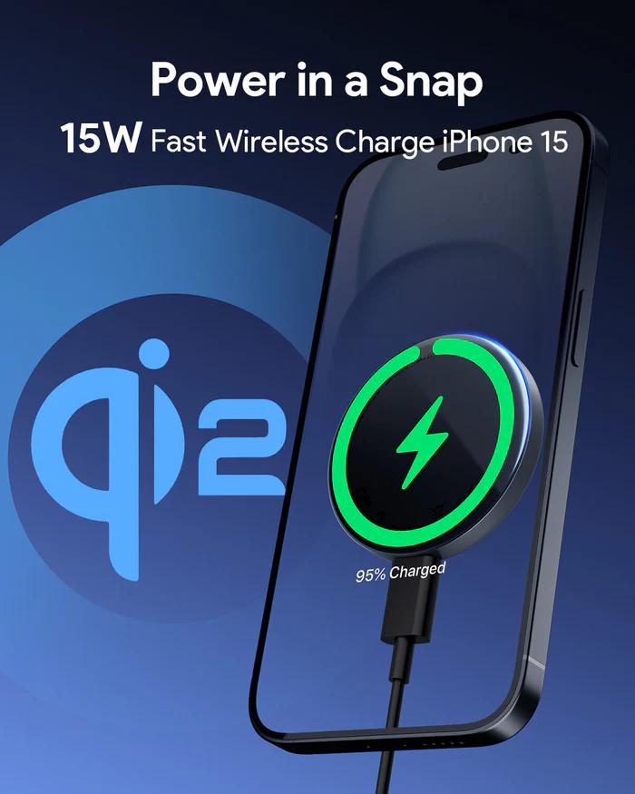 Statie de incarcare wireless Aukey, LC-MC10, 15W, fast charge, 1 x USB-C, negru, "LLTSN1048333" - 689323787036