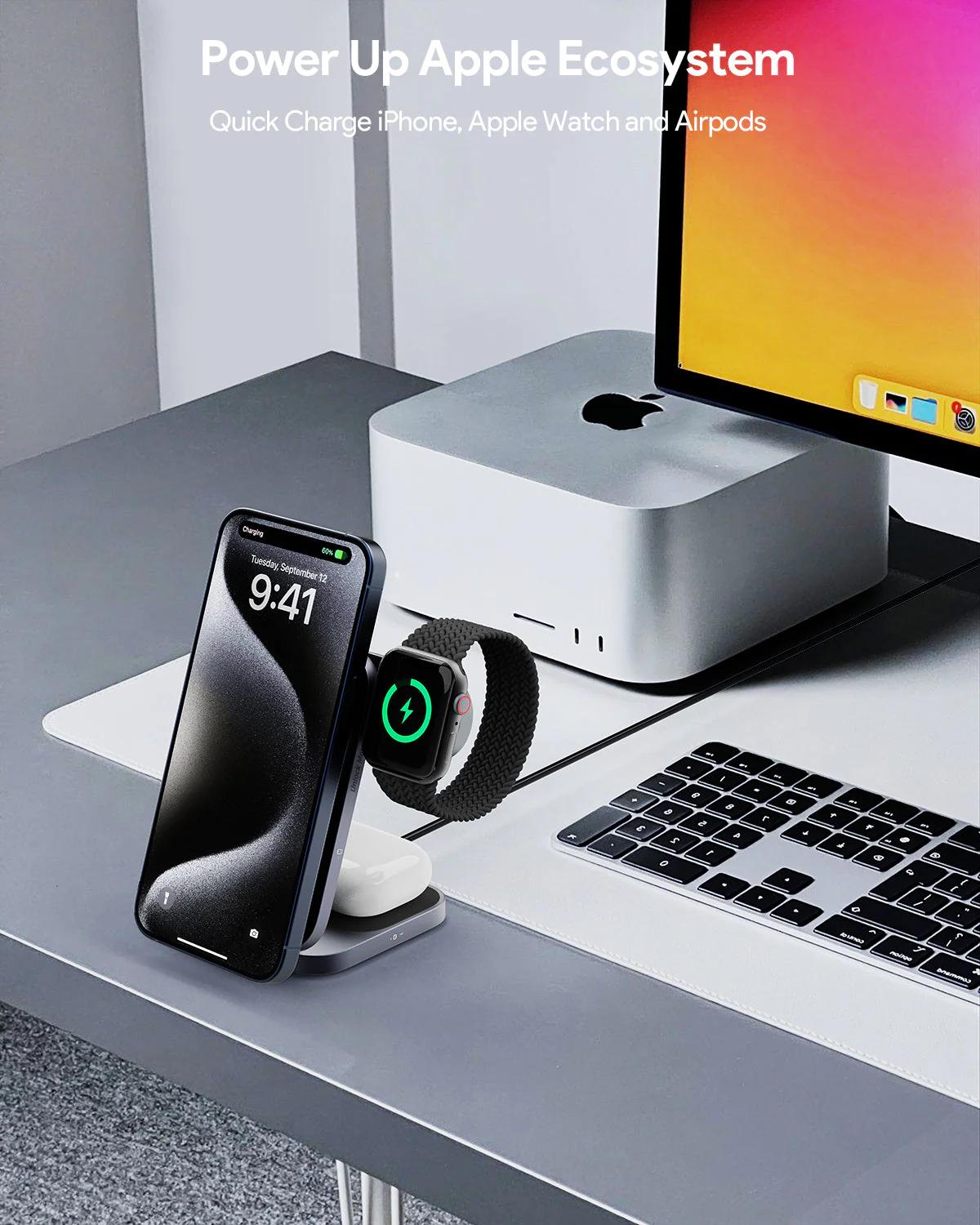 Statie de incarcare wireless Aukey, LC-MC312 (EU), 15W, fast charge, 1 x USB-C, negru, "LLTSEUN1049283" - 689323787432
