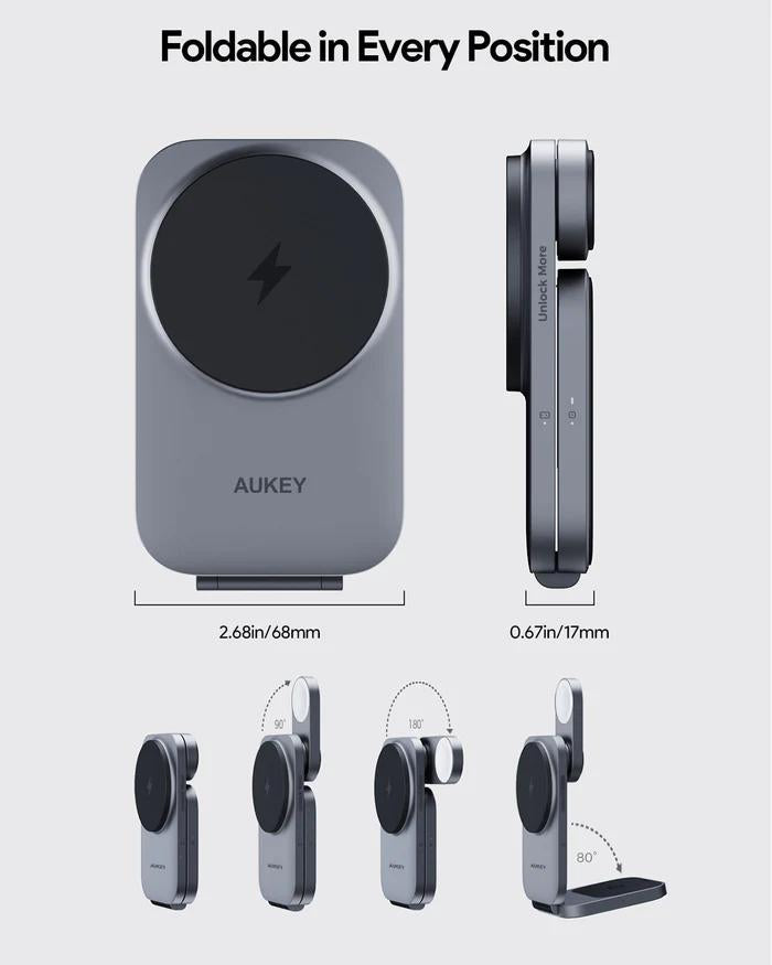 Statie de incarcare wireless Aukey, LC-MC312 (EU), 15W, fast charge, 1 x USB-C, negru, "LLTSEUN1049283" - 689323787432