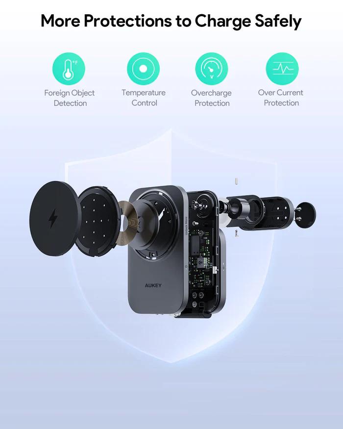 Statie de incarcare wireless Aukey, LC-MC312 (EU), 15W, fast charge, 1 x USB-C, negru, "LLTSEUN1049283" - 689323787432