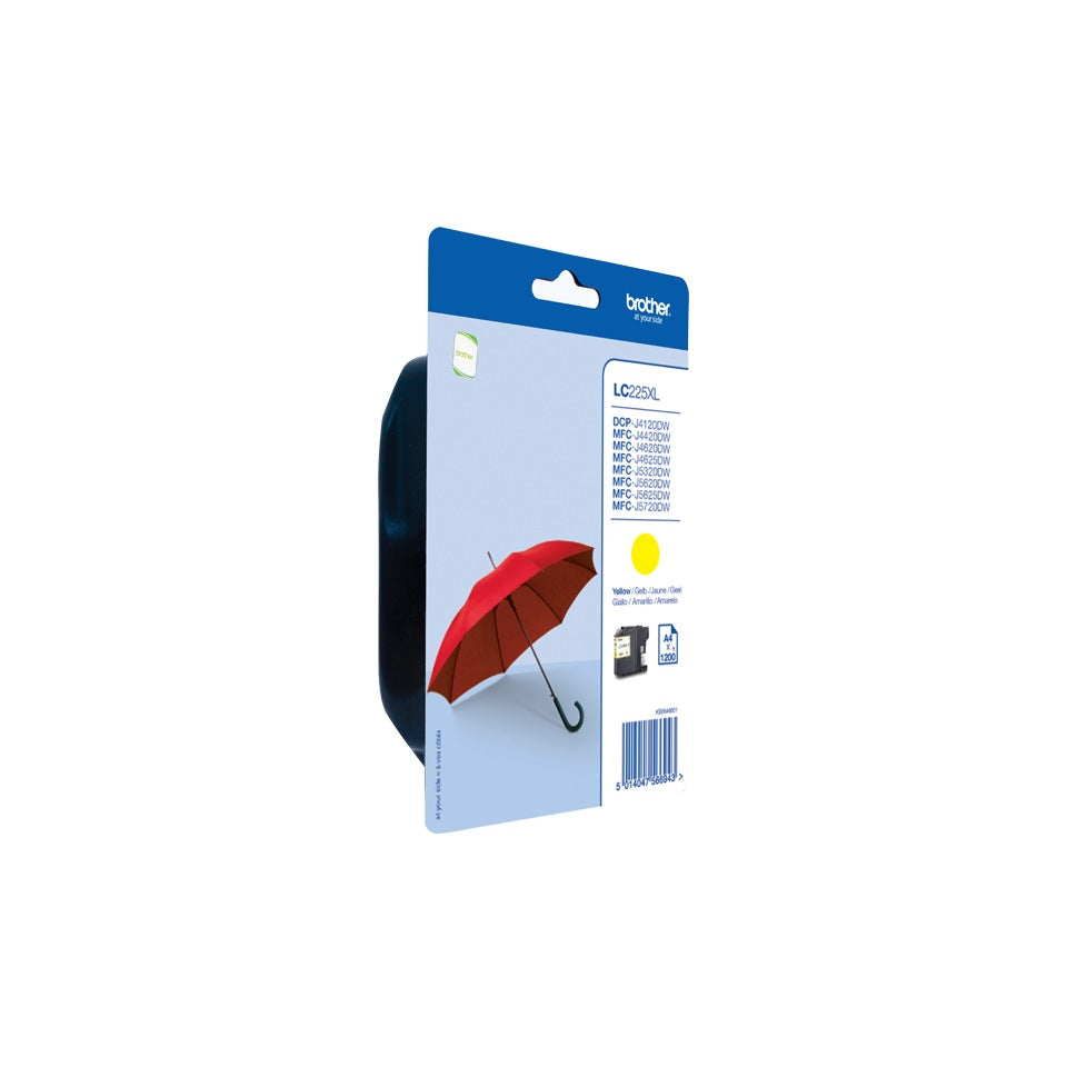 Cartus Cerneala Original Brother Yellow, LC225XLY, pentru DCP-J4120|MFC-J4420|J4620|J5320|J5620|J5720, 1.2K, , "LC225XLY"