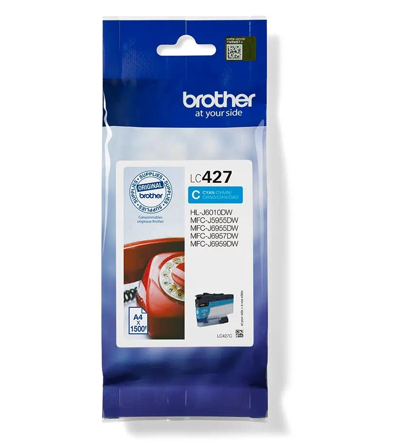 Cartus Cerneala Original Brother Cyan, LC427C, pentru MFC J5955|MFC J6955|MFC J6957, 1.5K, , "LC427C"