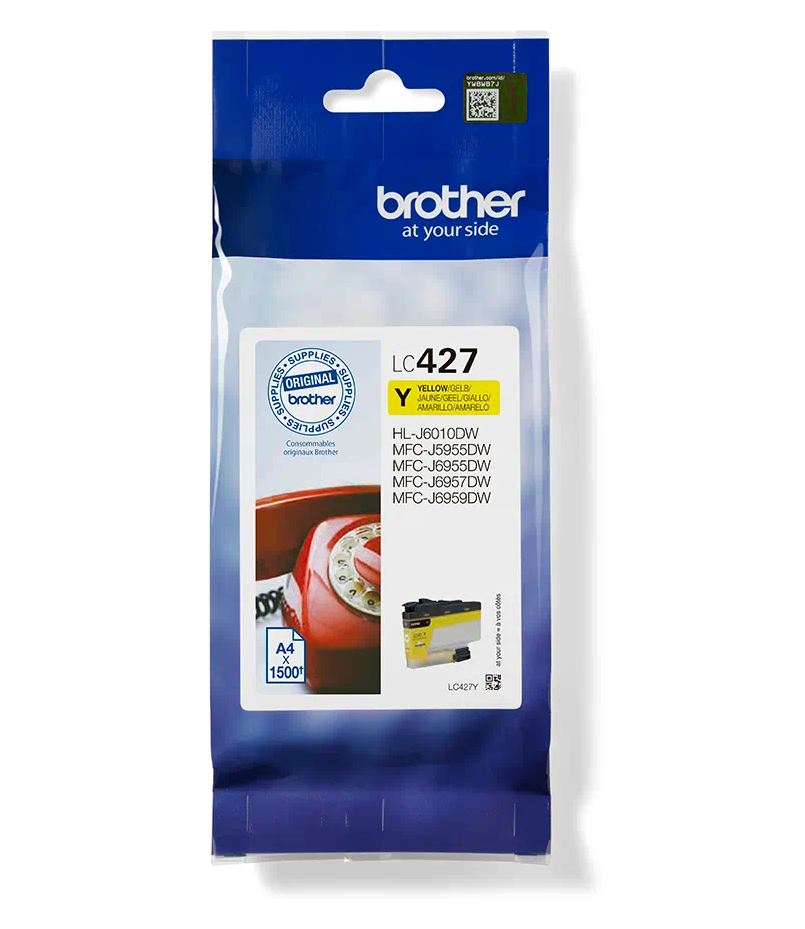 Cartus Cerneala Original Brother Yellow, LC427Y, pentru MFC J5955|MFC J6955|MFC J6957, 1.5K, , "LC427Y"