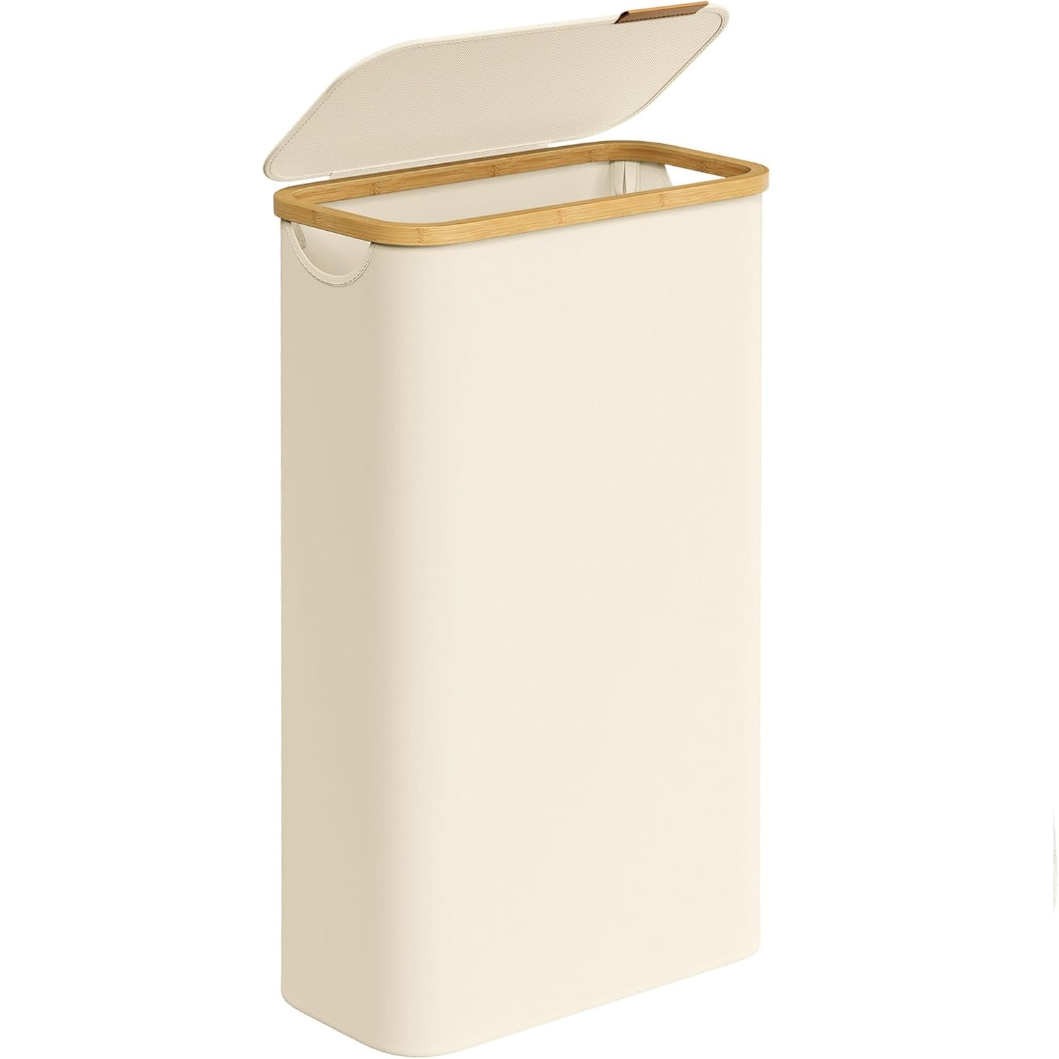 SONGMICS Cos rufe slim pentru spatii inguste, sac detasabil, 65 litri, 42x23x71 cm, crem