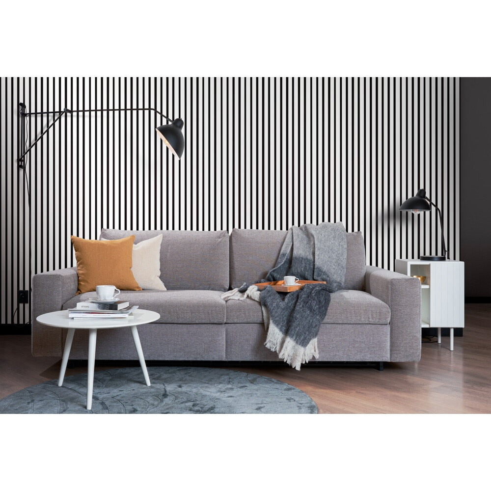 Riflaj MDF decorativ LDA PREMIUM de tip Panou Acustic, Alb Mat, 260x40 cm