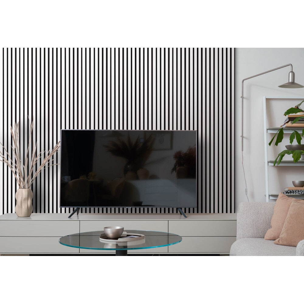 Riflaj MDF decorativ LDA PREMIUM de tip Panou Acustic, Alb Mat, 260x40 cm