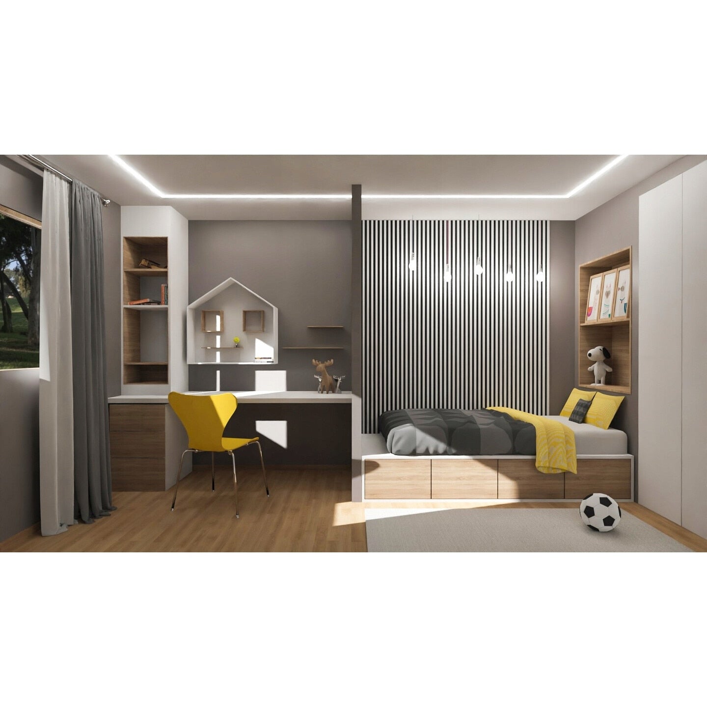 Riflaj MDF decorativ LDA PREMIUM de tip Panou Acustic, Alb Mat, 260x40 cm