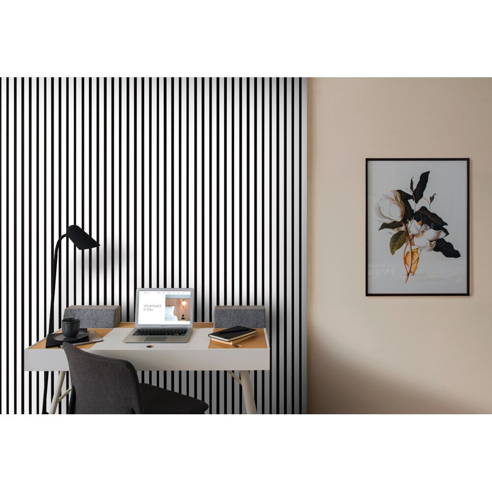 Riflaj MDF decorativ LDA PREMIUM de tip Panou Acustic, Alb Mat, 260x40 cm