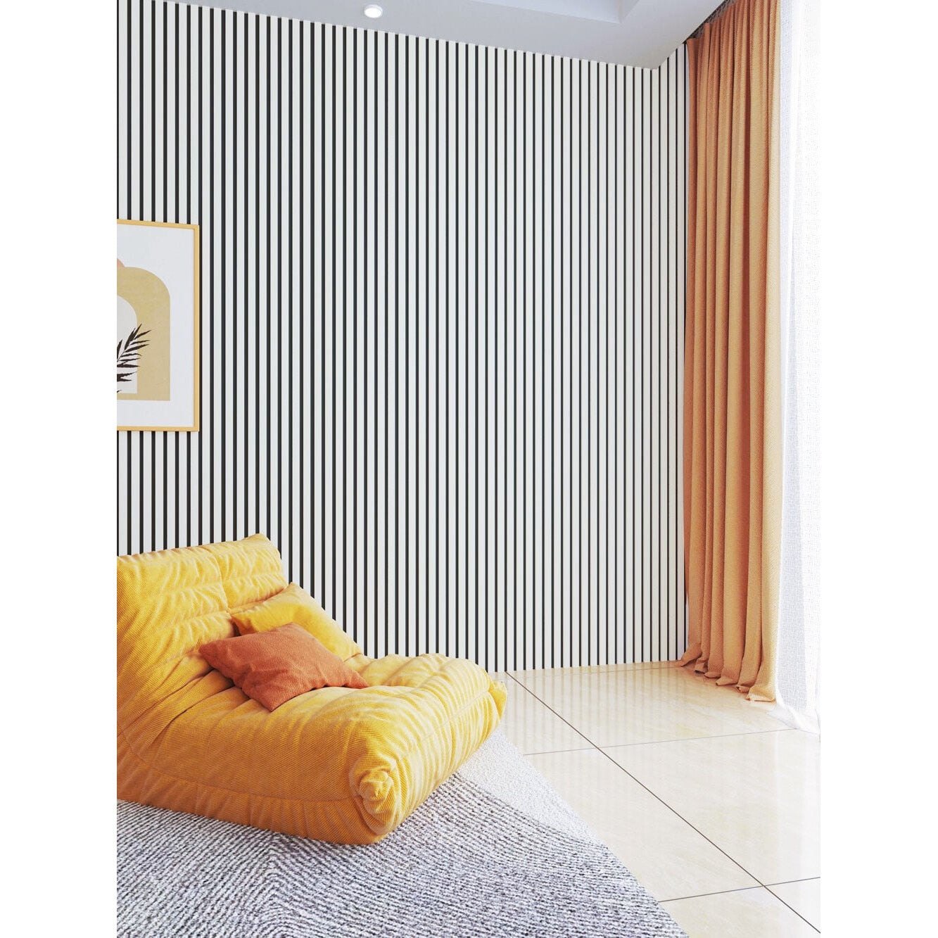 Riflaj MDF decorativ LDA PREMIUM de tip Panou Acustic, Alb Mat, 260x40 cm