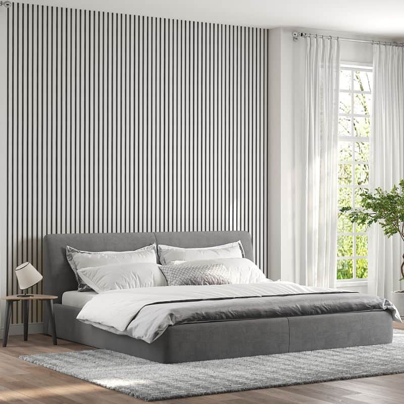 Riflaj MDF decorativ LDA PREMIUM de tip Panou Acustic, Alb Mat, 260x40 cm