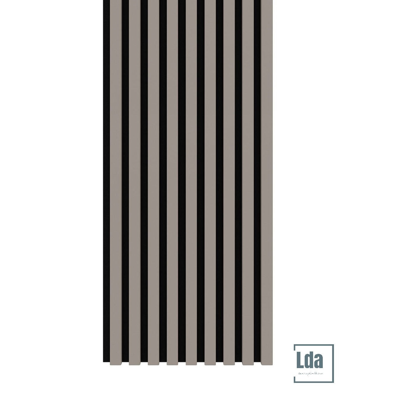Riflaj MDF decorativ LDA PREMIUM de tip Panou Acustic, Gri Nisip, 260x40 cm