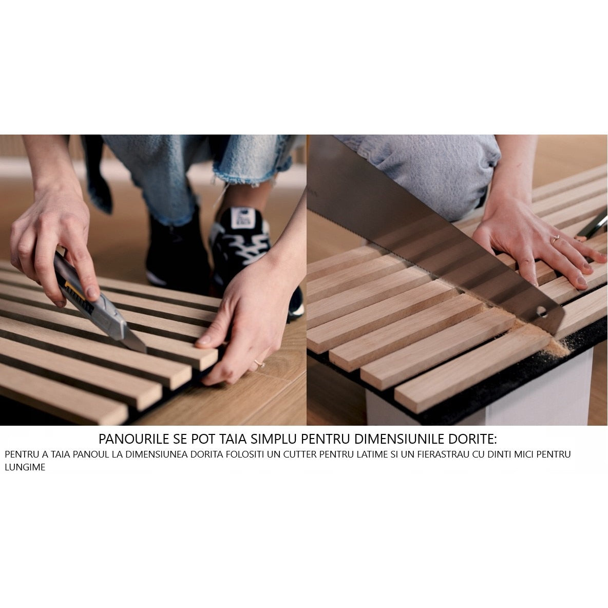 Riflaj MDF decorativ LDA PREMIUM de tip Panou Acustic, Auriu, 260x40 cm