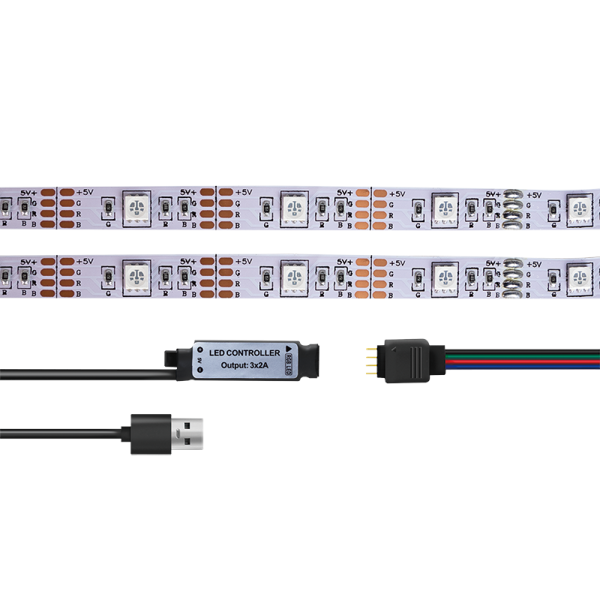 BANDA LUMINI LOGILINK, Wi-Fi Smart, autoadeziva, RGB, 90 x LED, 16 culori, 4 moduri, 570 lm, alimentare USB 5 V/1,2 A, 3m "LED007" (include TV 0.18lei)