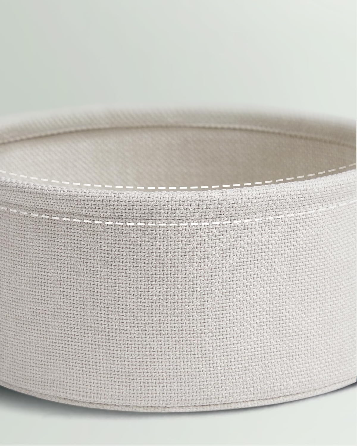 VASAGLE Masuta de cafea rotunda cu cos de stofa, stil modern, 45x50cm, verde cu crem