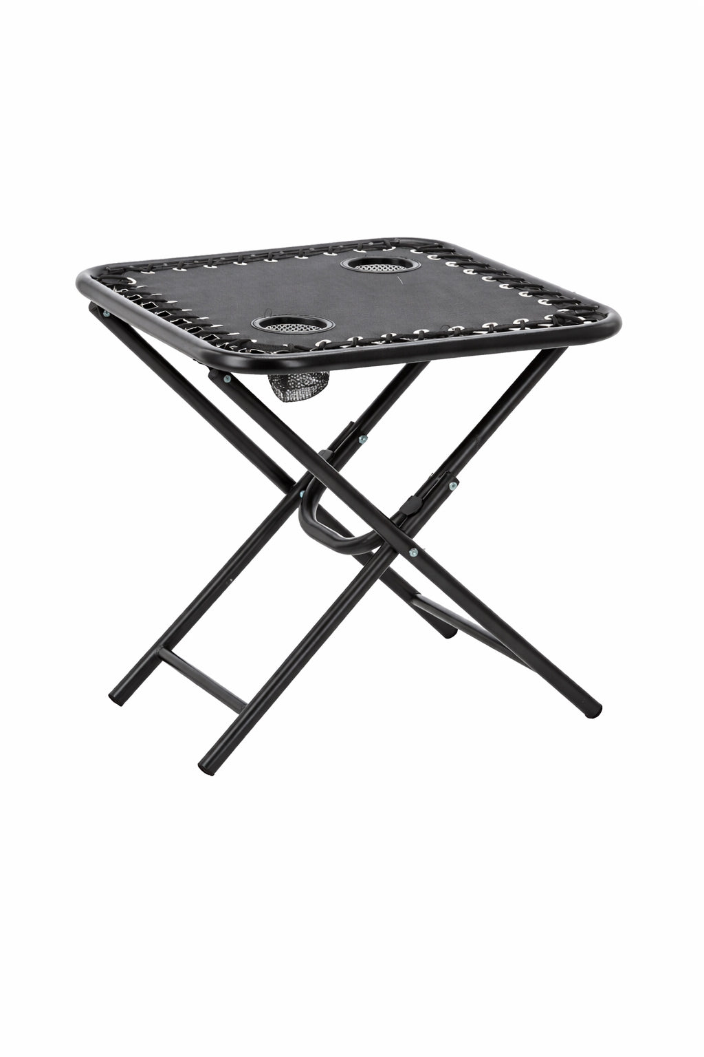 Masa turistica pliabila pentru camping, cu suport pahare, 50x50x50 cm, negru