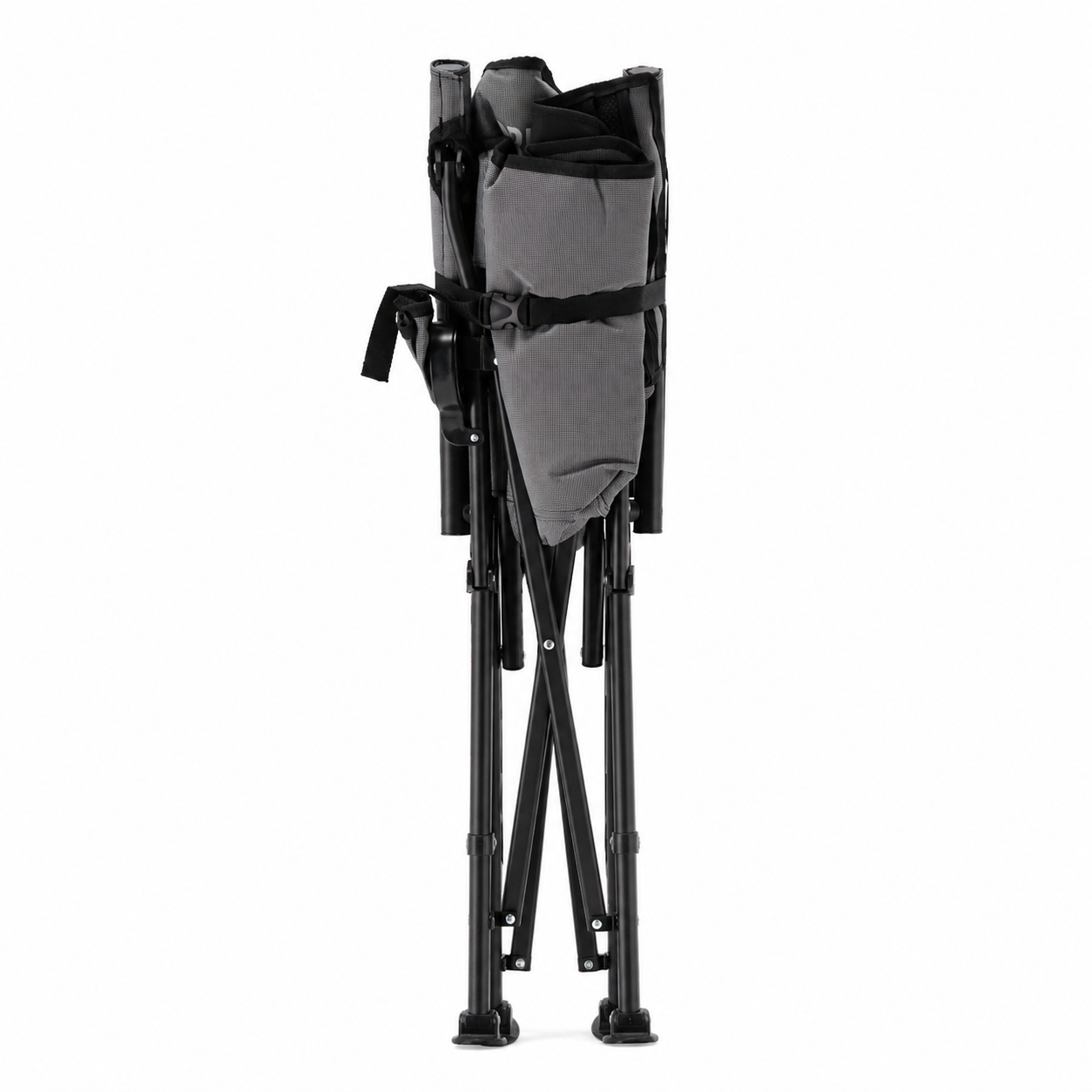 Scaun turistic pliabil cu incalzire, suport pahar, buzunar powerbank, maxim 120 kg, 58x58x90 cm, negru