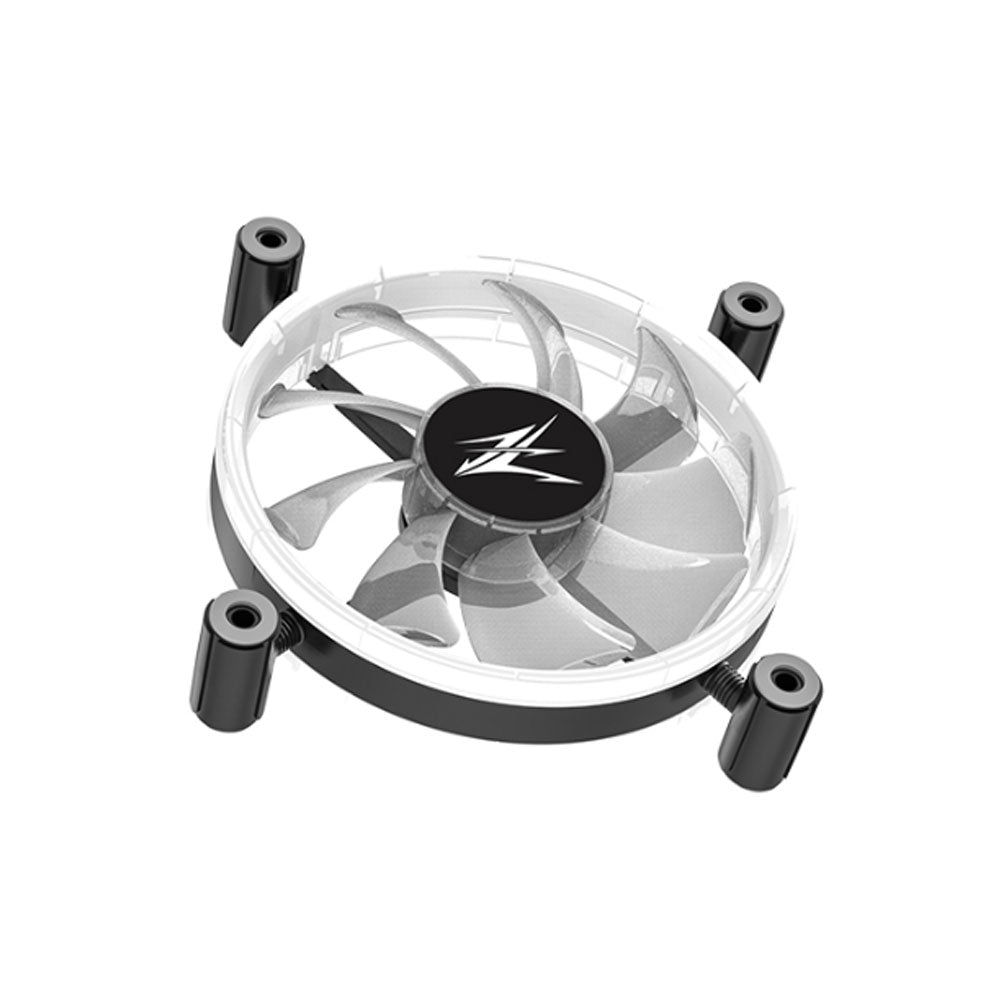 Ventilator Zalman "ZM-LF120", 120mm, 800 - 1300 RPM, EBR Bearing, 43 CFM, 2x inel LED RGB, 4pin PWM, negru, "ZM-LF120"